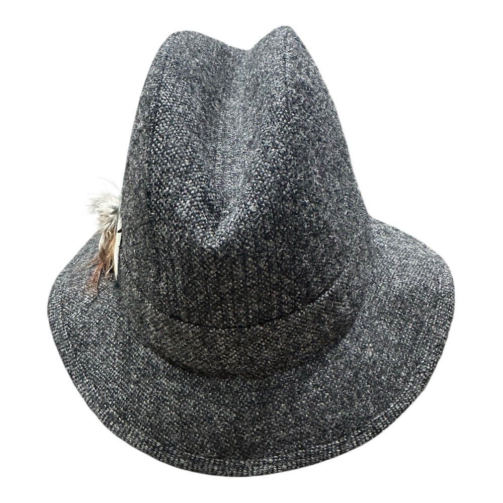 Vtg‎ Jonathan Richard Gray Fedora Hat 100 percent wool